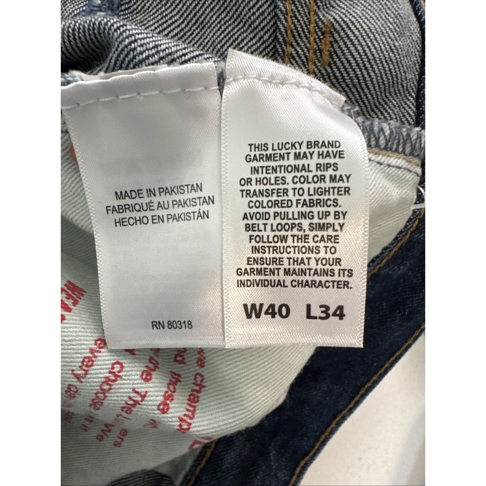 NWT Lucky Brand 287 Loose Fit Jeans Men W40 L34 Dark Wash Indigo Comfort Stretch - Picture 6 of 7